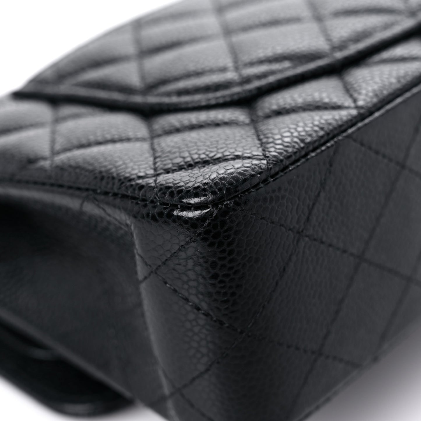 Caviar Quilted Small Double Flap Black