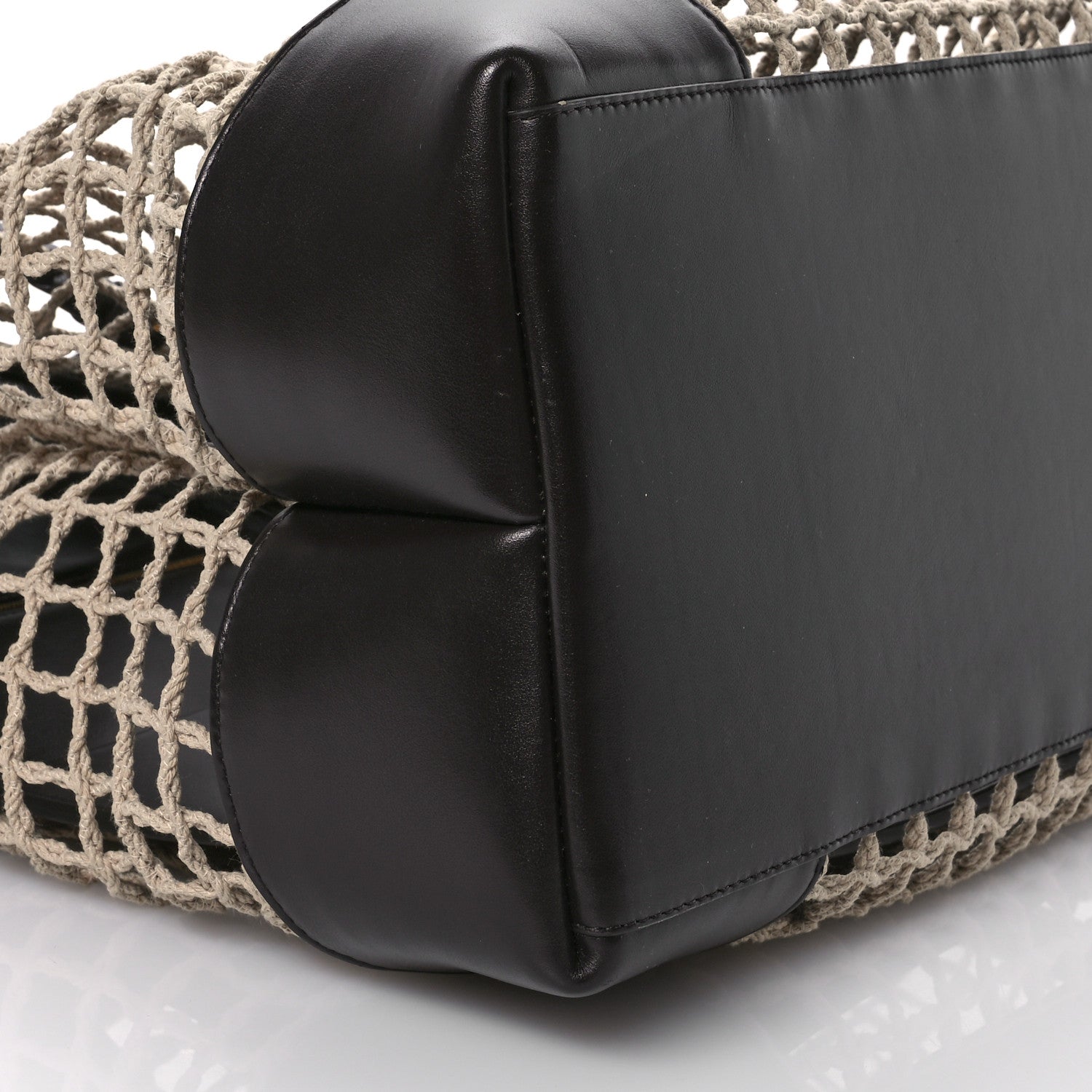 Bottega Veneta Raffia Calfskin Net Large Andiamo Shoulder Bag Fondant 10 of 13