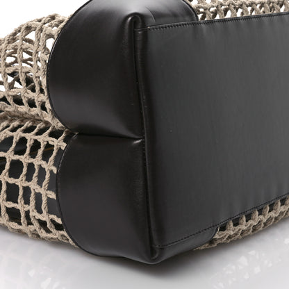 Bottega Veneta Raffia Calfskin Net Large Andiamo Shoulder Bag Fondant 10 of 13