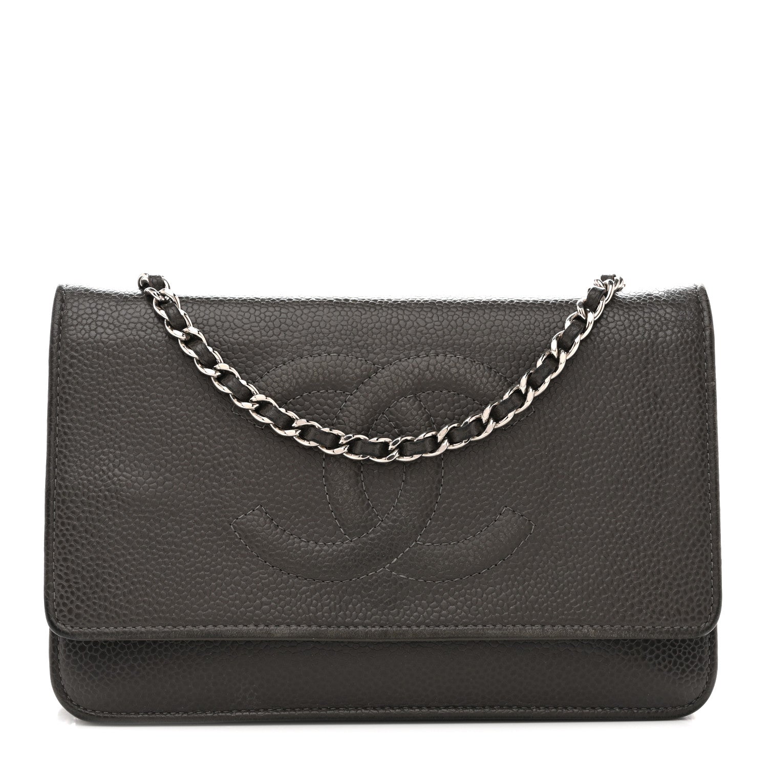 Chanel Caviar Timeless CC Wallet on Chain WOC Grey 1 of 15