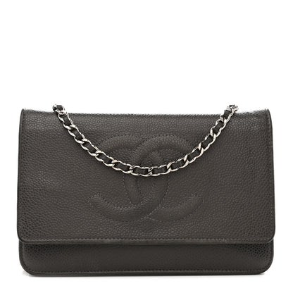 Chanel Caviar Timeless CC Wallet on Chain WOC Grey 1 of 15