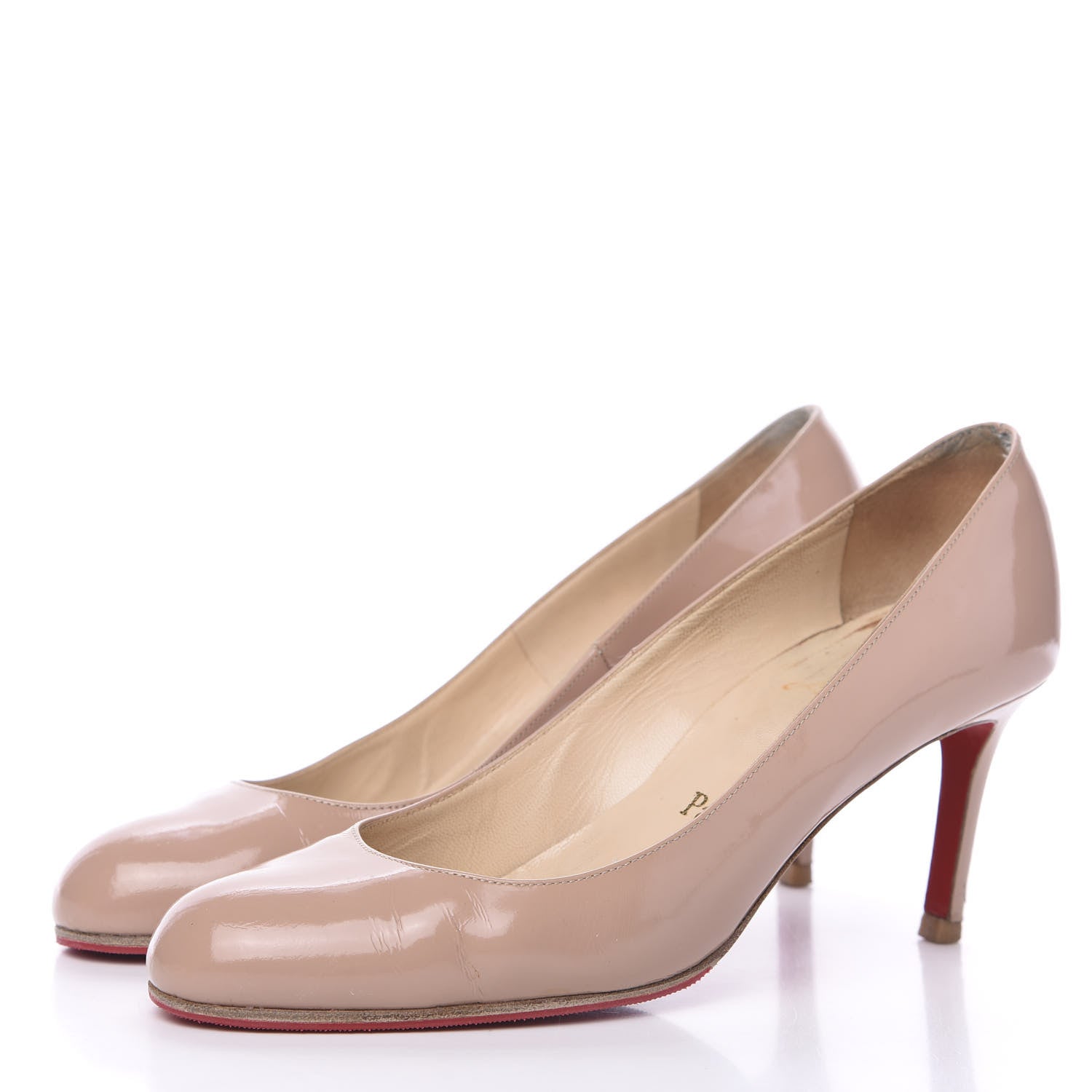 Christian Louboutin Patent Simple 70 Pumps 37.5 Nude 3 of 12