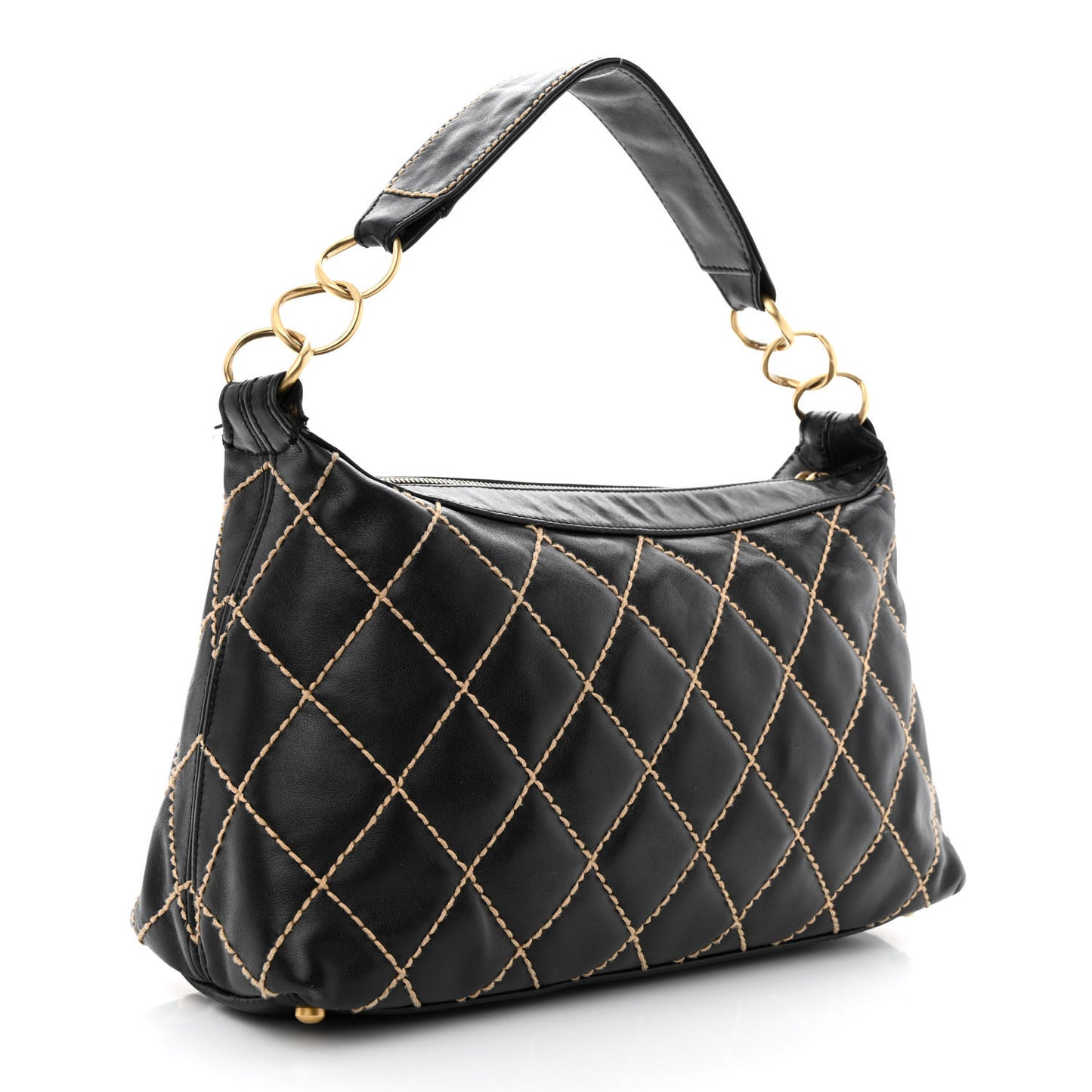 Calfskin Wild Stitch Hobo Black