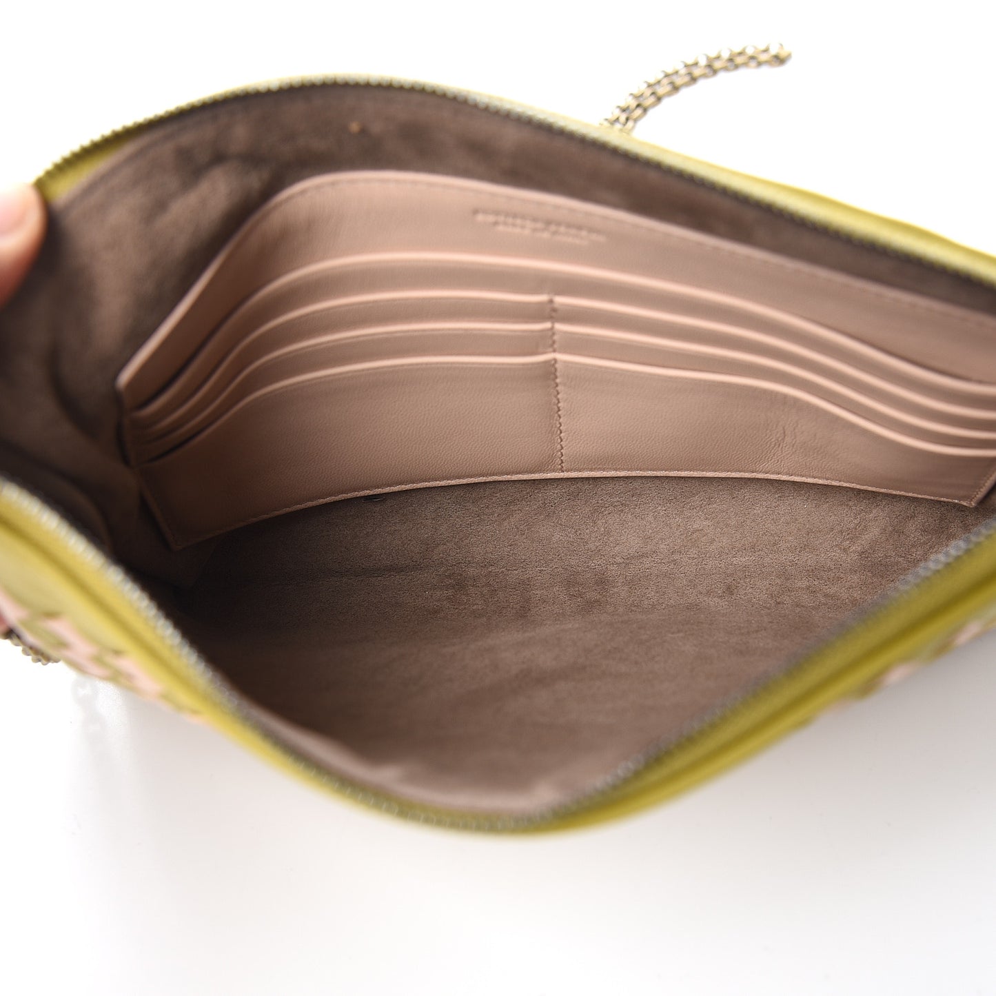 Nappa Intrecciato Wallet Chain Chamomile