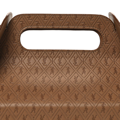 Saint Laurent Calfskin Monogram Take Away Box Dusty Vintage Brown Gold 8 of 11