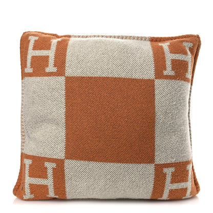 Hermes Wool Cashmere Avalon Pillow PM Ecru Potiron 2 of 4