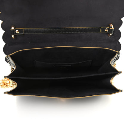 Fendi Vitello Liberty Scalloped Studded Kan I Shoulder Bag Black 5 of 9