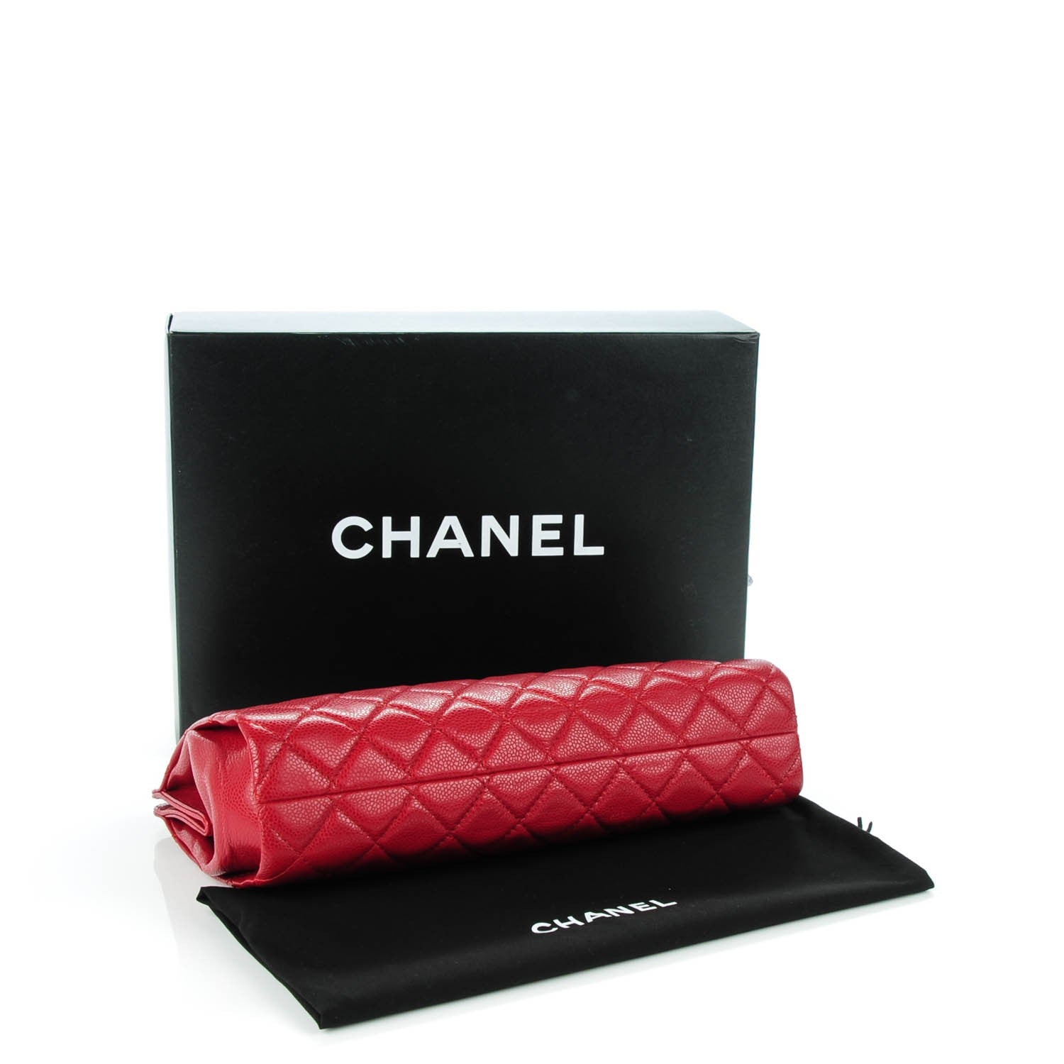 Chanel Caviar Quilted Large CC Clutch Red 4 of 7