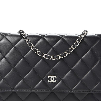 Chanel Lambskin Quilted Wallet On Chain WOC Black 10 of 10