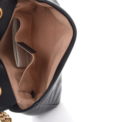 Gucci Calfskin Matelasse Mini GG Marmont Shoulder Bag Black 6 of 8