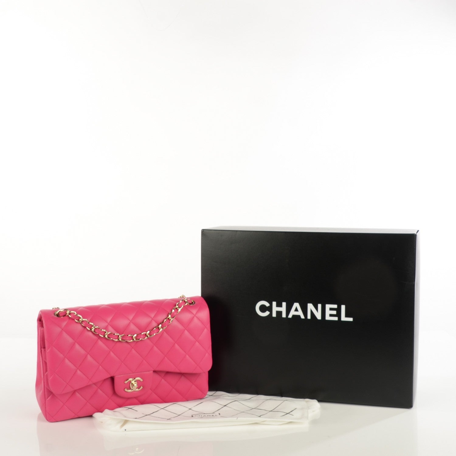 Chanel Lambskin Quilted Jumbo Double Flap Fuchsia 4 of 9