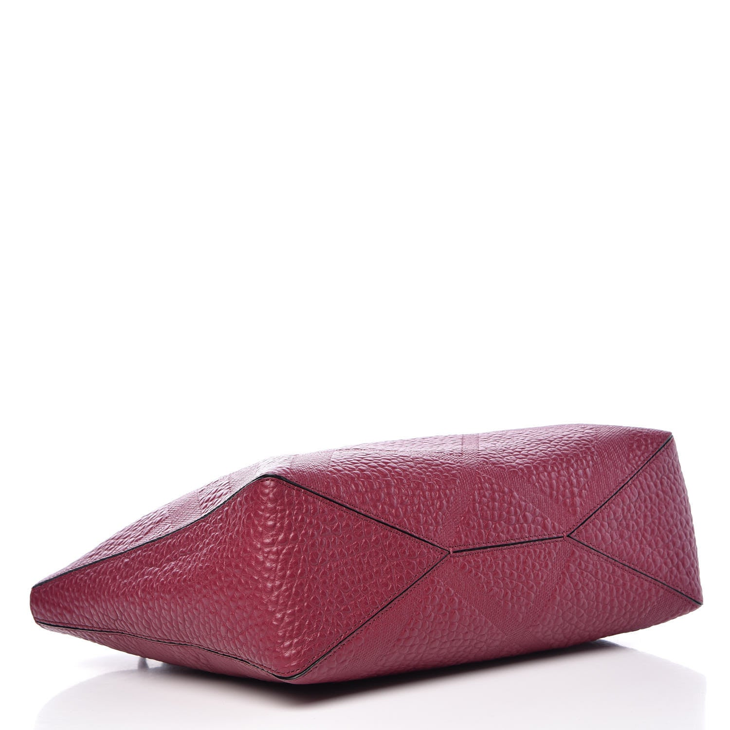 Burberry Heritage Grain Check Embossed Medium Dewsbury Tote Dark Plum 4 of 10