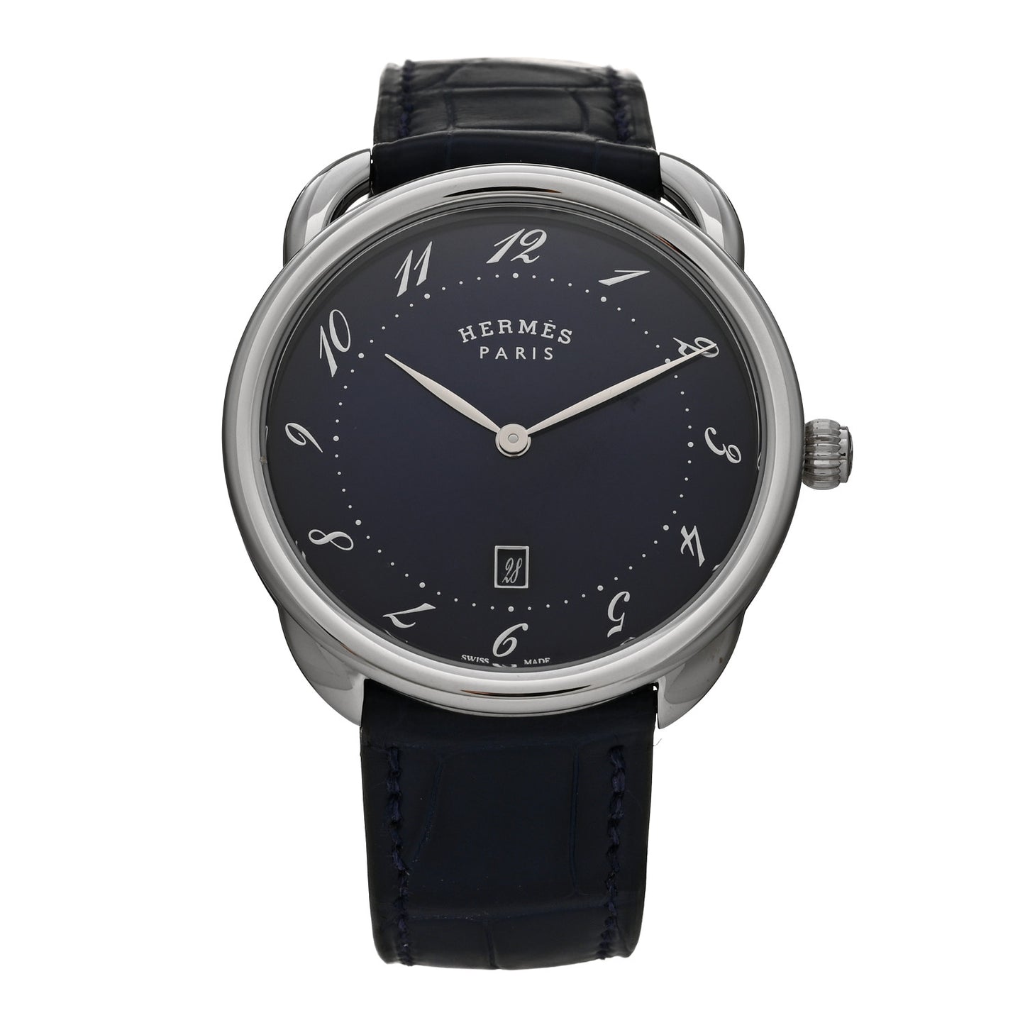 Stainless Steel Alligator 40mm Arceau Quartz Watch Bleu Abysse