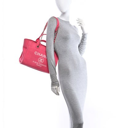 Chanel Mixed Fibers Small Deauville Tote Pink 2 of 11