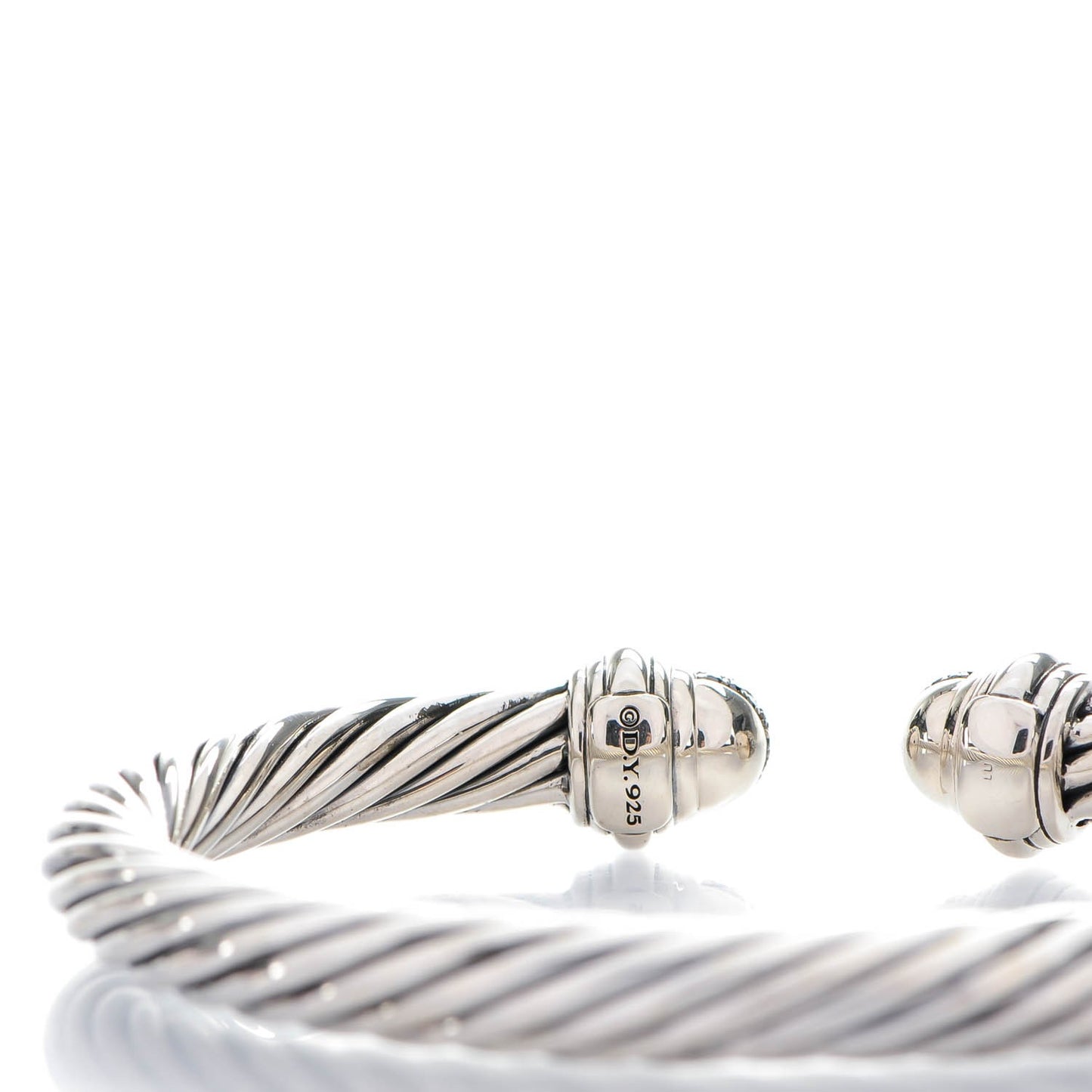 Sterling Silver Black Diamond 7mm Cable Classics Bracelet