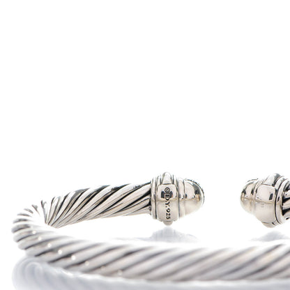 David Yurman Sterling Silver Black Diamond 7mm Cable Classics Bracelet 4 of 5