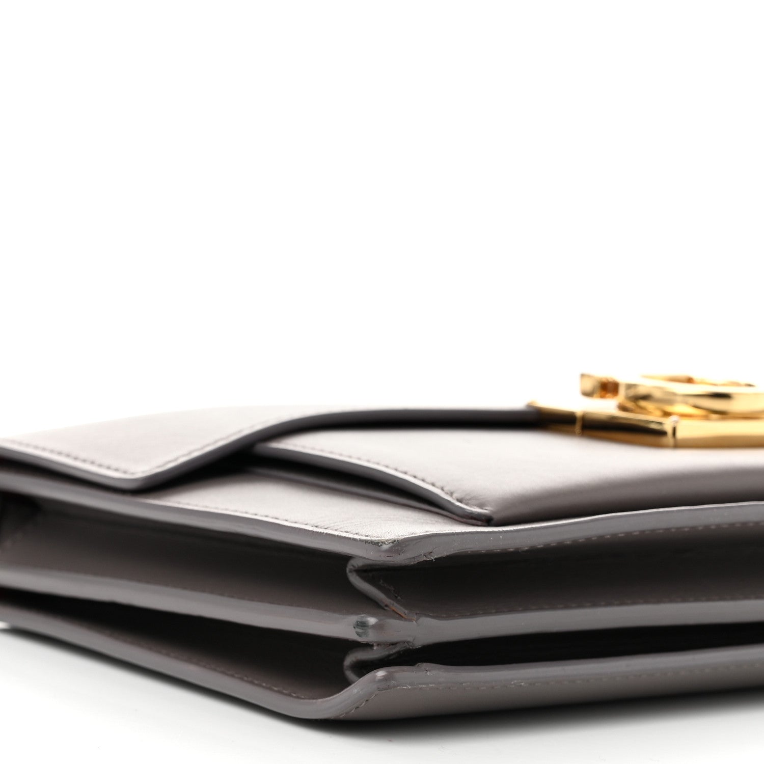 Salvatore Ferragamo Smooth Calfskin Aileen Gancio Lock Shoulder Bag Urban Grey 9 of 12