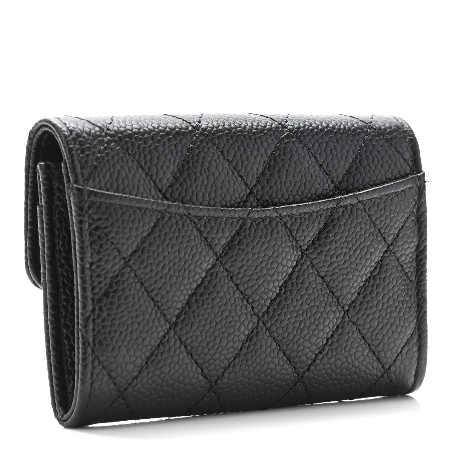 Chanel Caviar Quilted Flap Card Holder Wallet Black 3 of 8