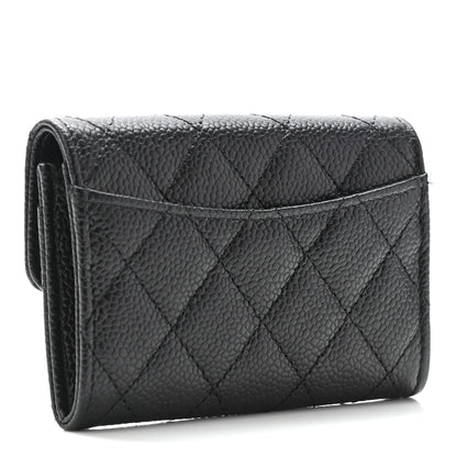 Chanel Caviar Quilted Flap Card Holder Wallet Black 3 of 8