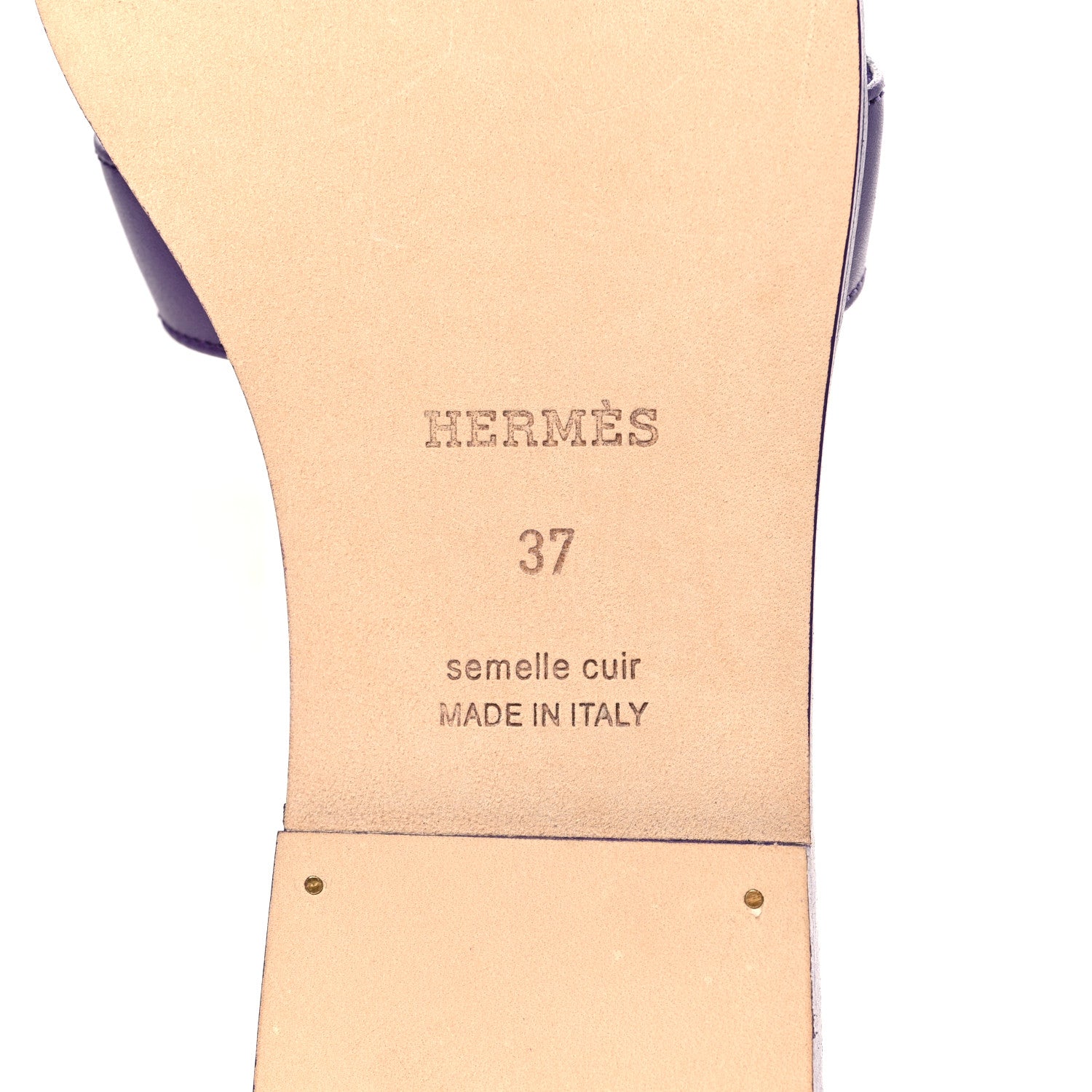 Hermes Calfskin Oran Sandals 37 Violet Majorette 6 of 8