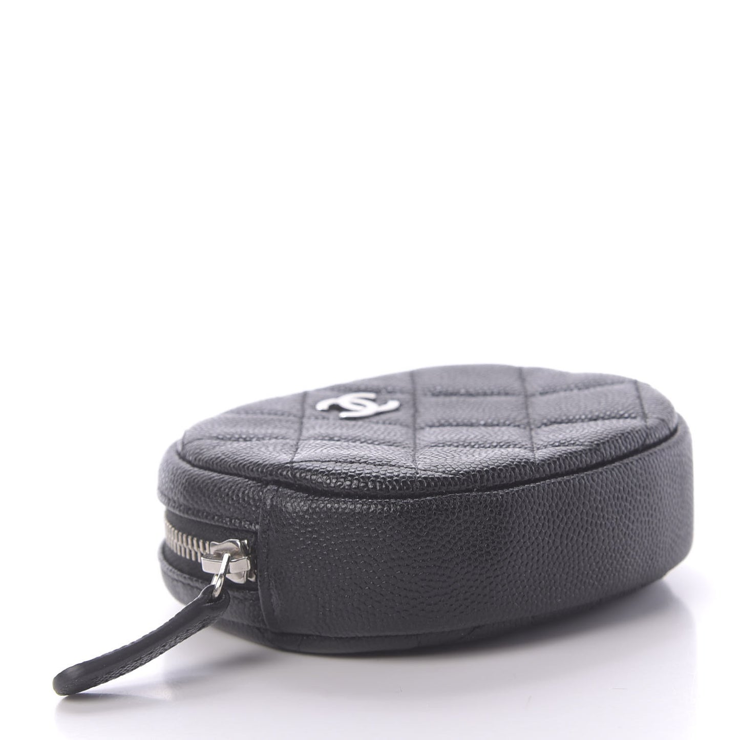Caviar Quilted Zip Around Classic Coin Purse Black