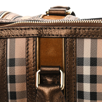 Burberry Haymarket Check Medium Alchester Bowling Bag Bronze 13 of 14
