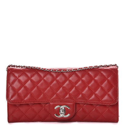 Chanel Lambskin Quilted Chain Clutch Flap Red 1 of 16