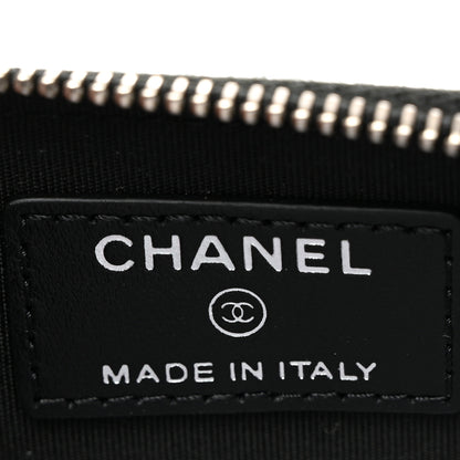 Chanel Caviar Camellia Embossed Zip Coin Purse Black 6 of 8