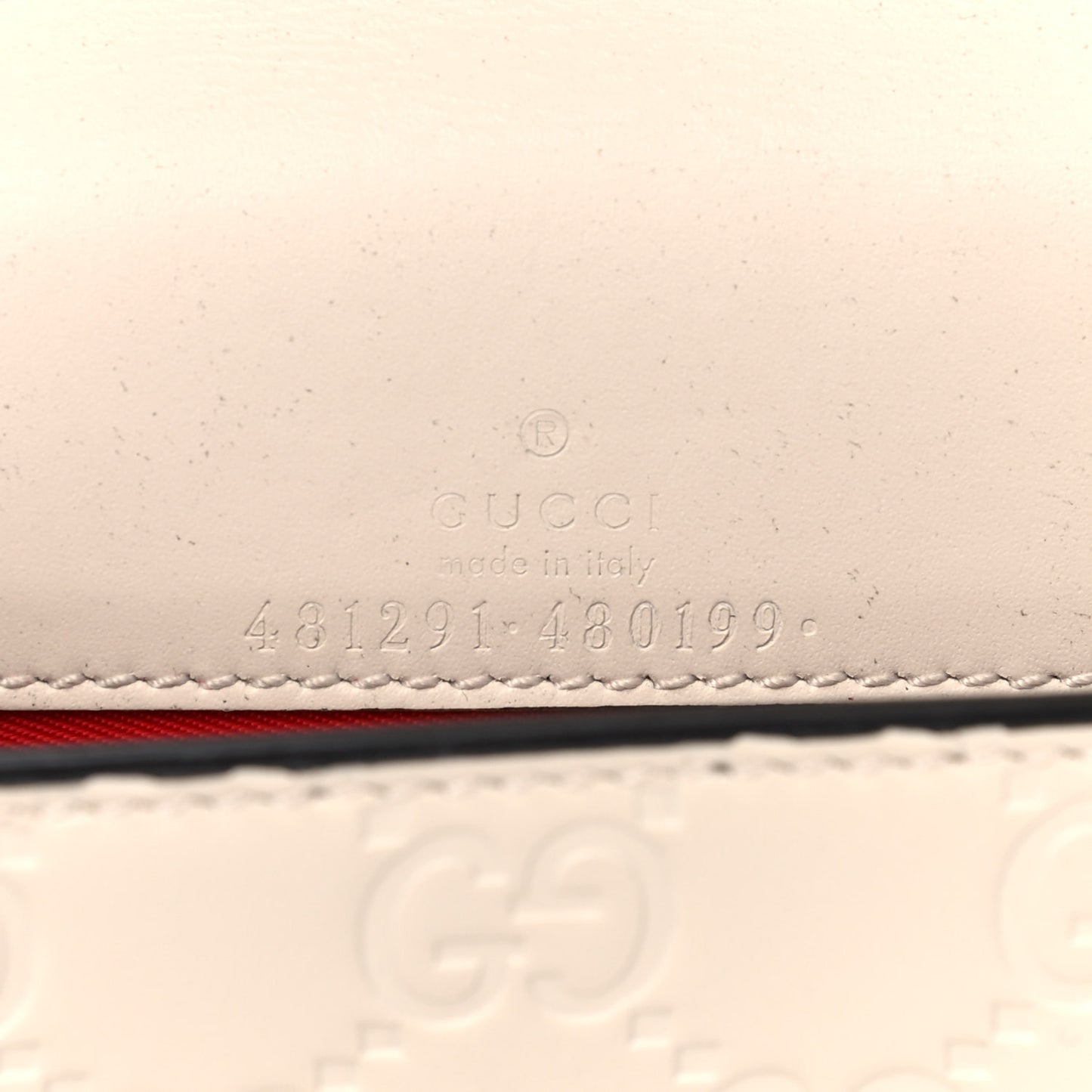 Guccissima Mini Cherry Chain Bag White