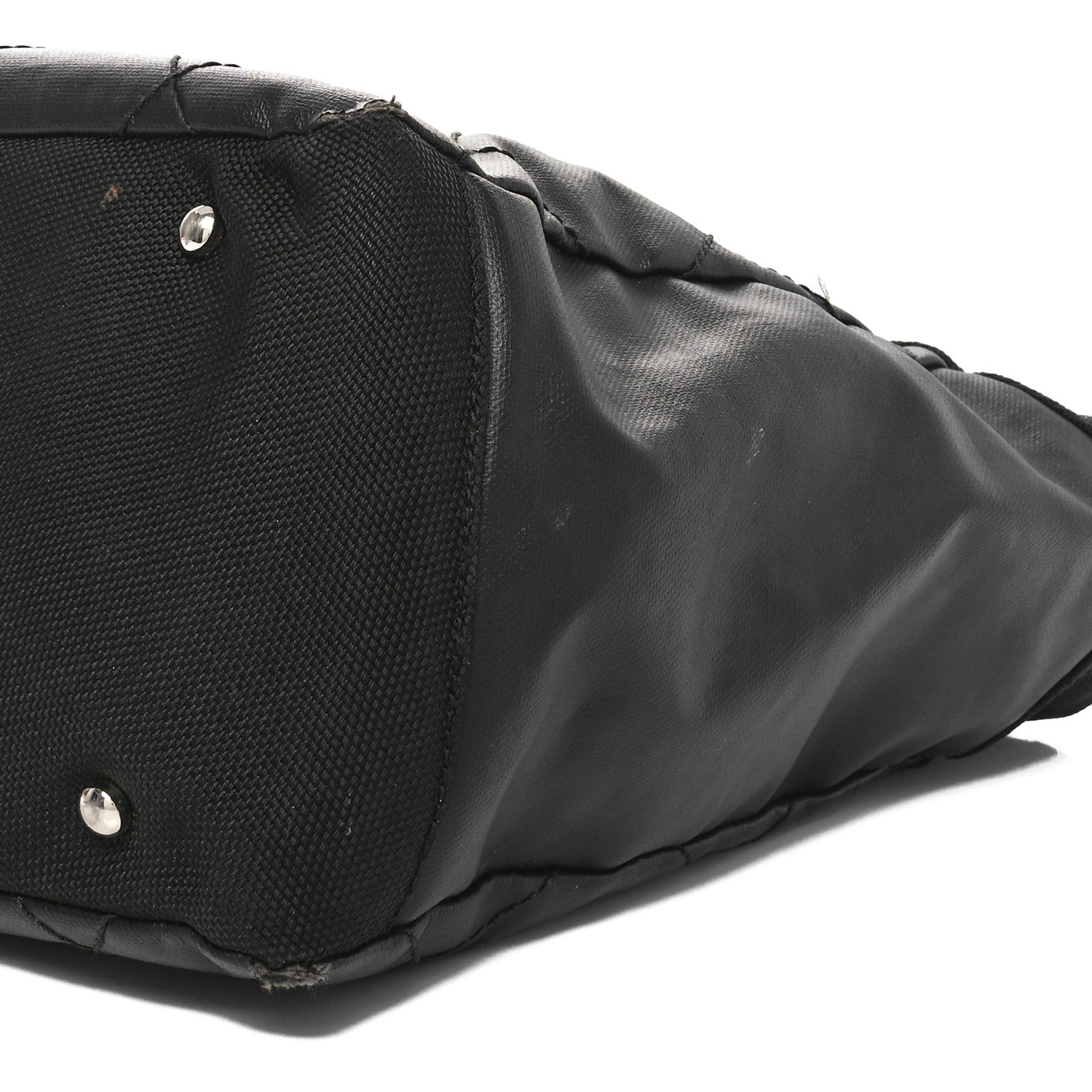 Chanel Coated Canvas Quilted Large Paris Biarritz Tote Black 10 of 10