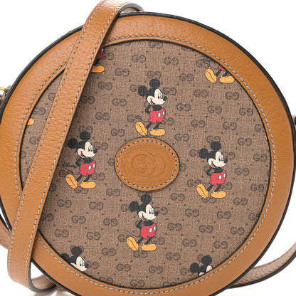 Gucci X DISNEY Mini Vintage GG Supreme Monogram Mickey Mouse Round Shoulder Bag Beige Vintage Sun Oil 8 of 12