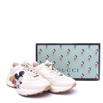 Gucci X DISNEY Calfskin Mickey Mouse Womens Rhyton Sneakers 38.5 Ivory 18 of 18
