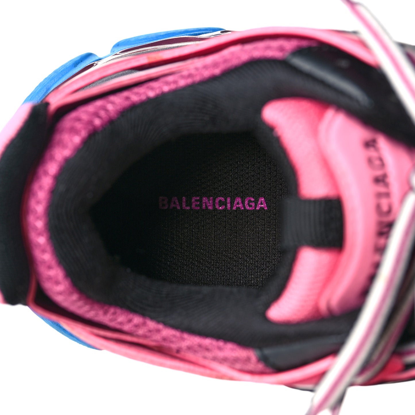 Mesh Nylon Metallic Fabric Womens Track Sneakers 38 Pink Blue