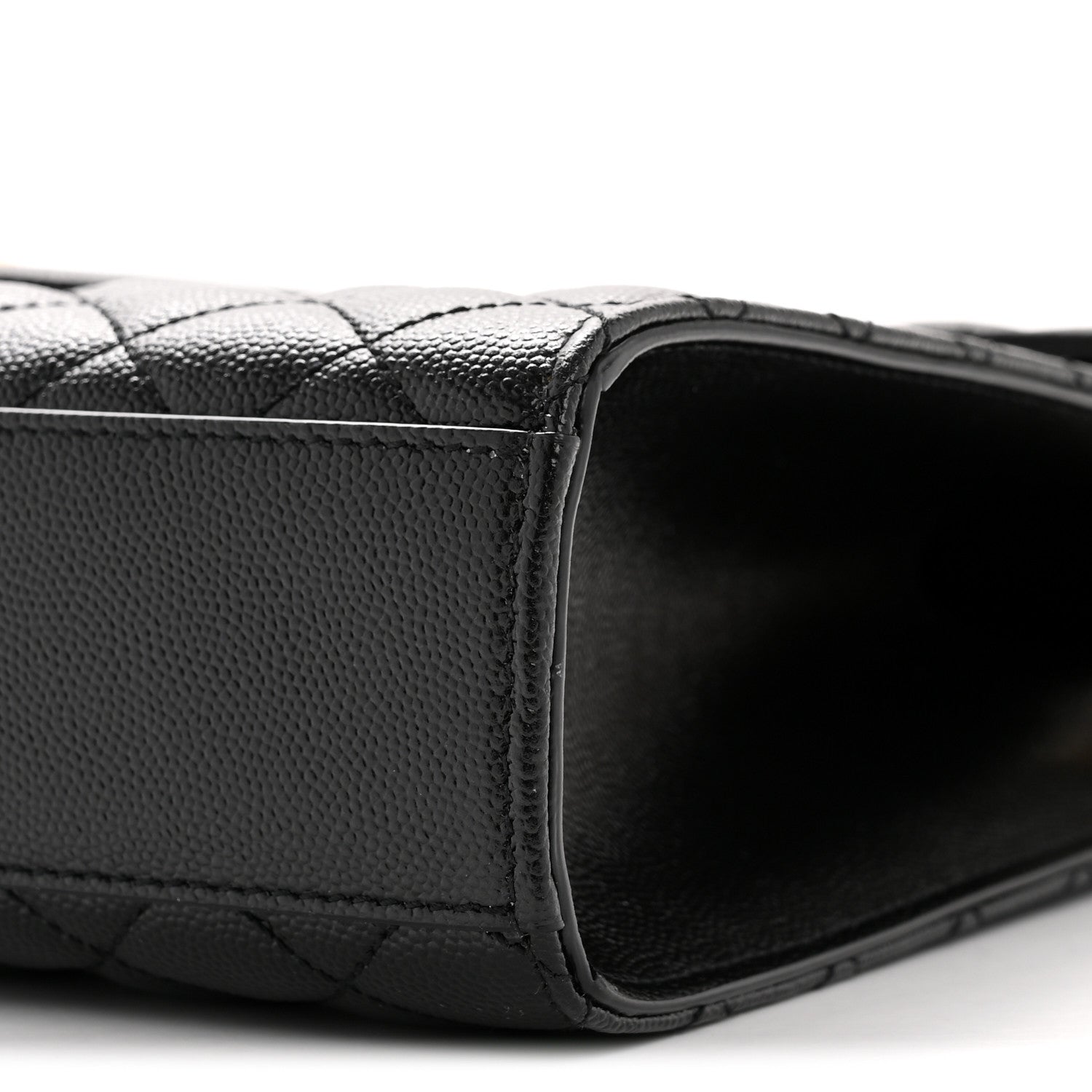 Saint Laurent Grain De Poudre Textured Mixed Matelasse Large Triquilt Monogram Satchel Black 10 of 11