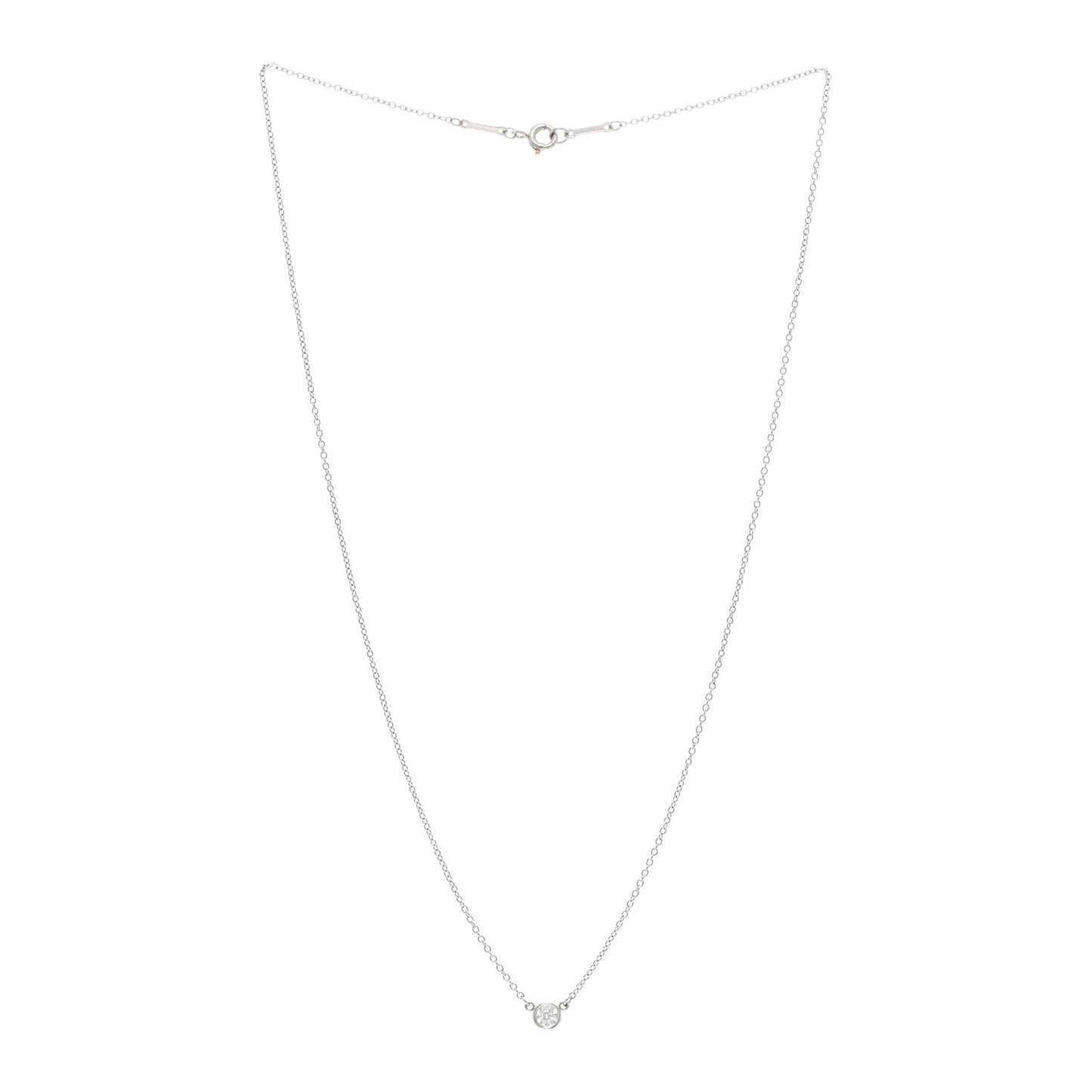 Platinum Diamond .17ct Elsa Peretti Diamonds by the Yard Pendant Necklace
