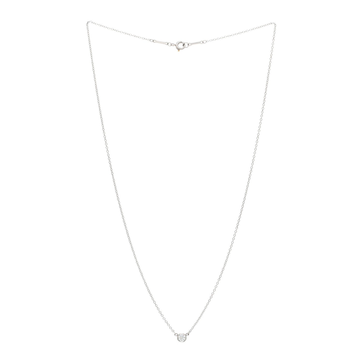 Tiffany Platinum Diamond .17ct Elsa Peretti Diamonds by the Yard Pendant Necklace 3 of 5