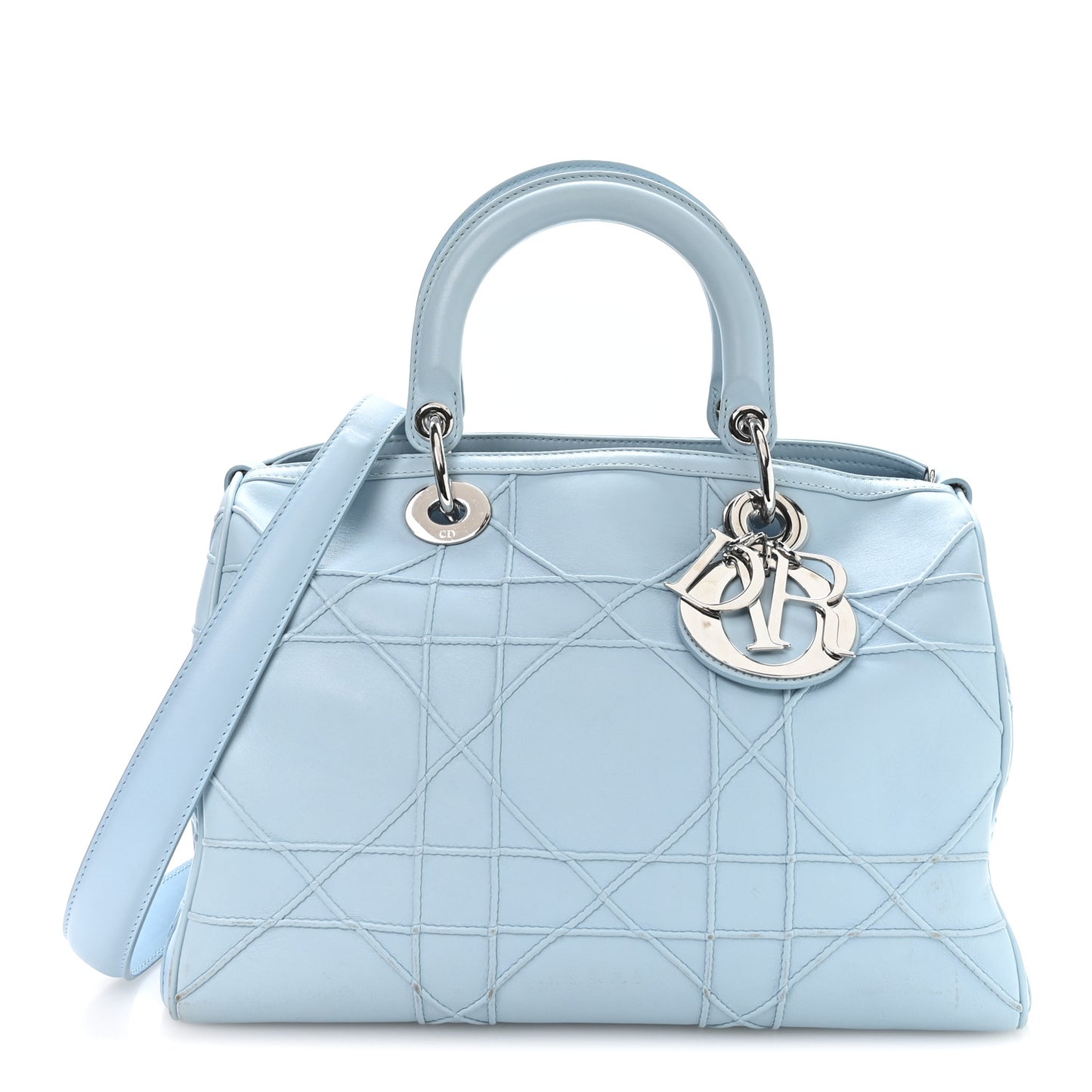Lambskin Cannage Granville Polochon Light Blue