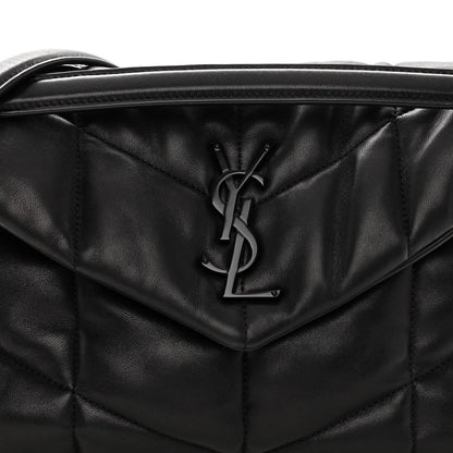Saint Laurent Lambskin Quilted Monogram Monochrome Small Loulou Puffer Chain Satchel Black 7 of 9