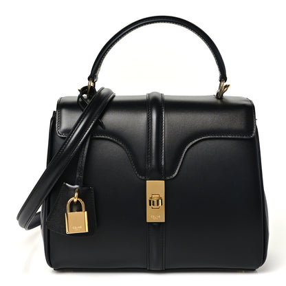 Celine Satinated Calfskin Small 16 Top Handle Bag Black 1 of 11