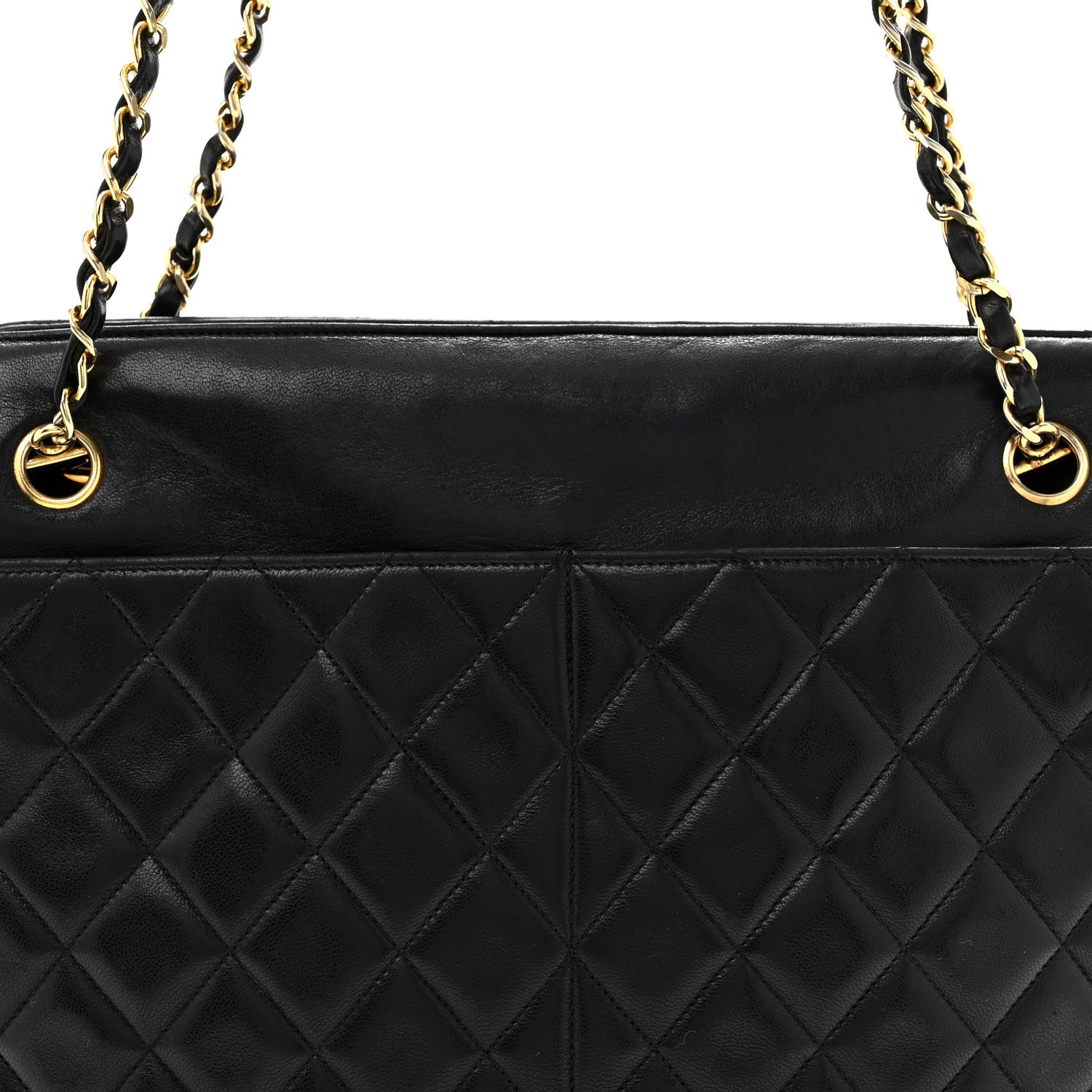 Chanel Lambskin Quilted Shoulder Bag Black 8 of 10