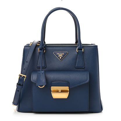 Prada Saffiano Lux Galleria Front Pocket Tote Bluette 1 of 10