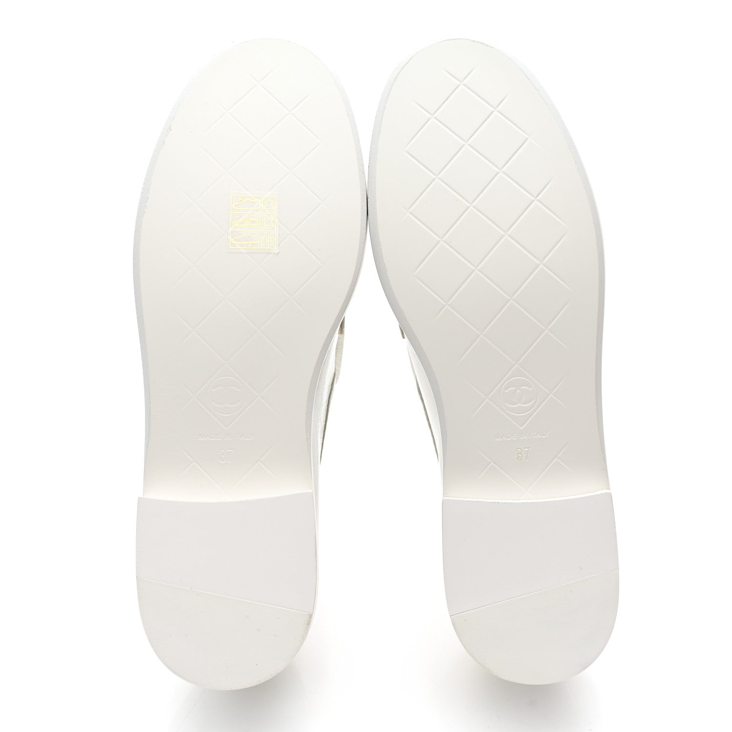 Chanel Shiny Lambskin Quilted CC Turnlock Loafers 37 White 5 of 10