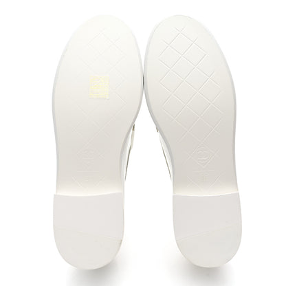 Chanel Shiny Lambskin Quilted CC Turnlock Loafers 37 White 5 of 10