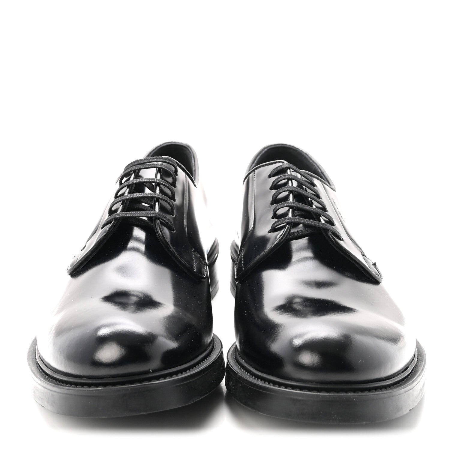 Prada Spazzolato Mens Derby Loafers 9 Black 3 of 9