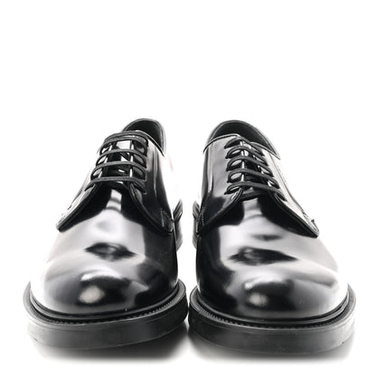 Prada Spazzolato Mens Derby Loafers 9 Black 3 of 9