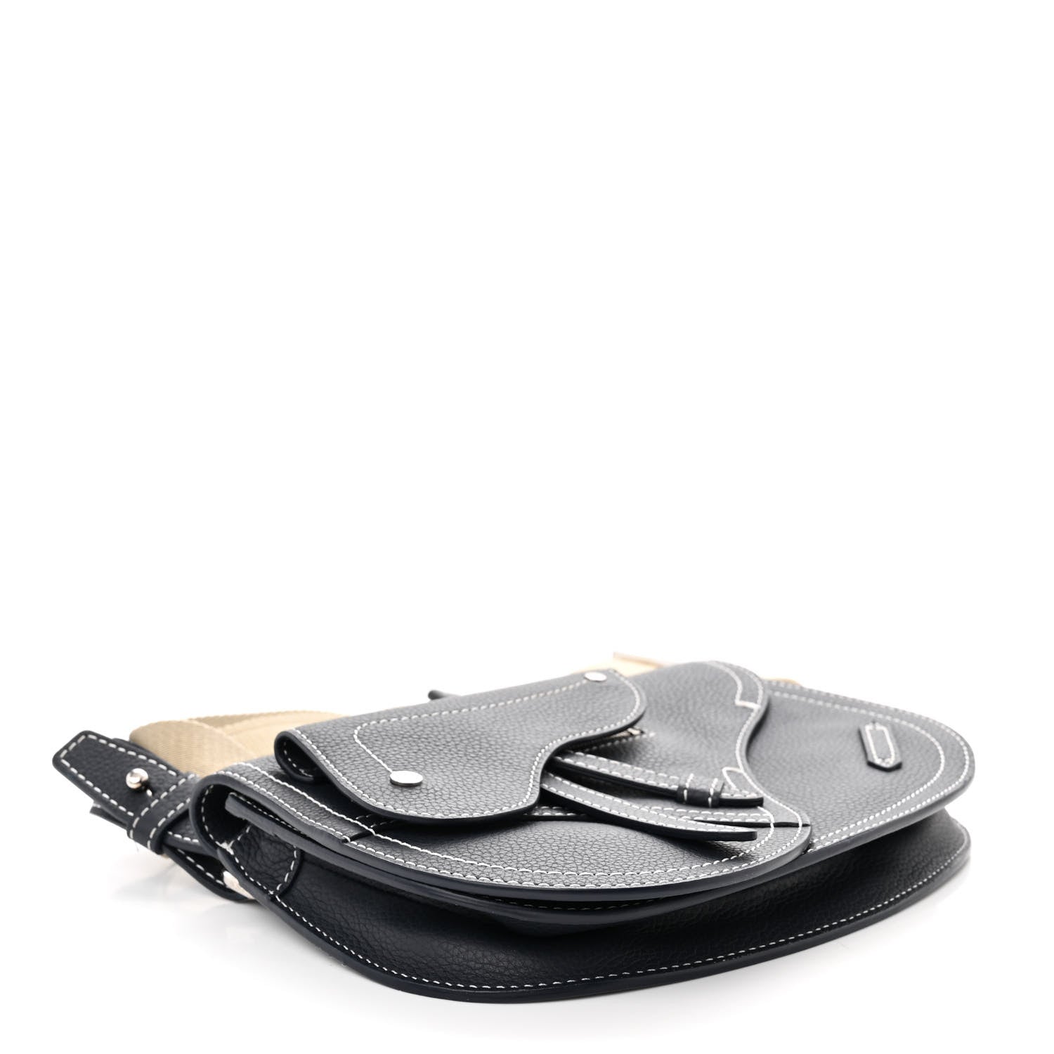 Christian Dior X KAWS Grained Calfskin Saddle Pouch Navy Blue