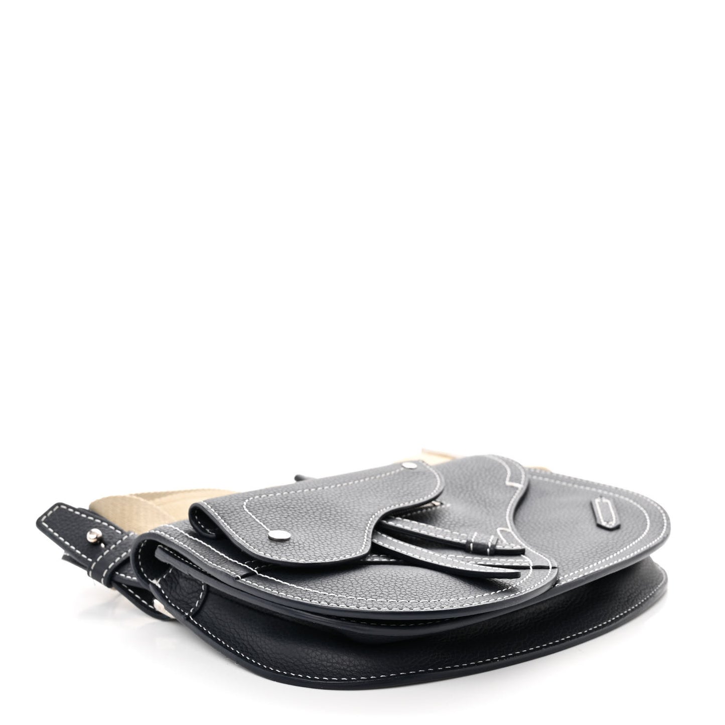 X KAWS Grained Calfskin Saddle Pouch Navy Blue