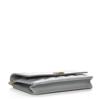 Chanel Caviar Quilted Boy Wallet On Chain WOC Grey 4 of 9