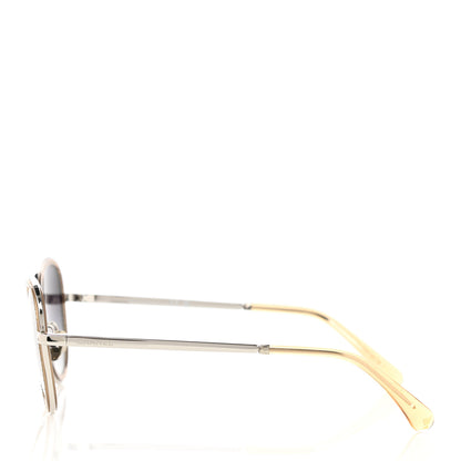 Chanel Metal Crystal Round Blue Light Glasses 2207BS Gradient Gray Gold 3 of 9