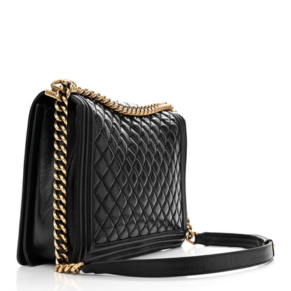 Chanel Glazed Calfskin Quilted Large Boy Flap Black 3 of 13